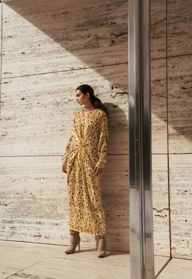 Printed Front Tie Dress