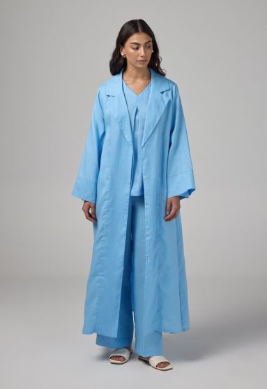 Single Breasted Linen Abaya
