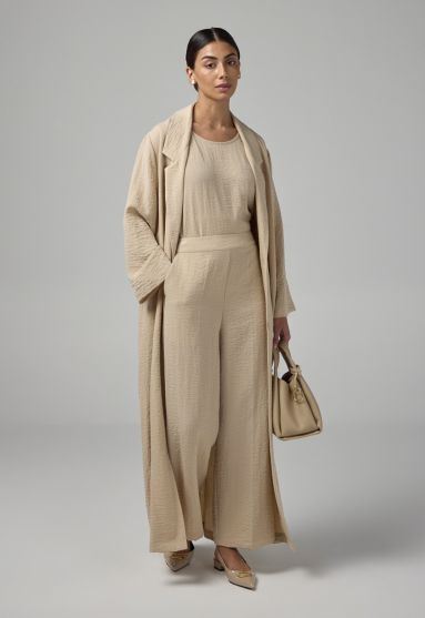 Elasticated Waist Crinkled Trousers