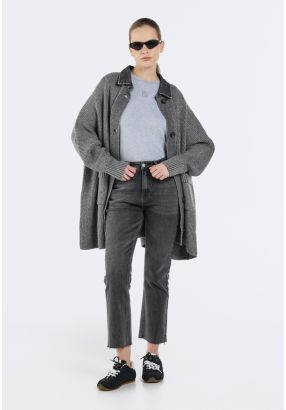 High Waist Raw Edge Jeans