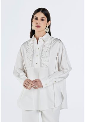 Textured Lace Embellished Blouse