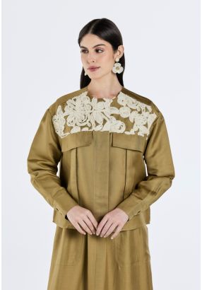 Textured Lace Embellished Jacket