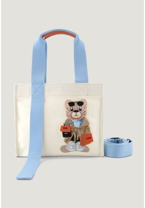 Bear Embellished Tote Bag