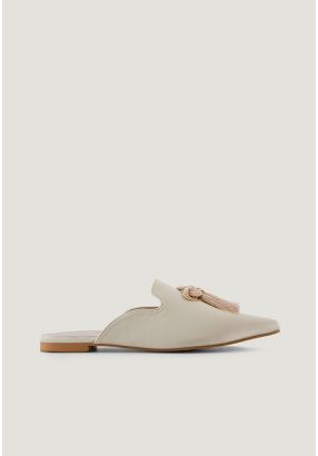 Pointed Toe Tassel Mules