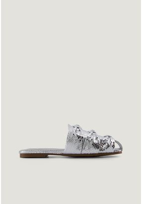 Metallic Ribbon Mules