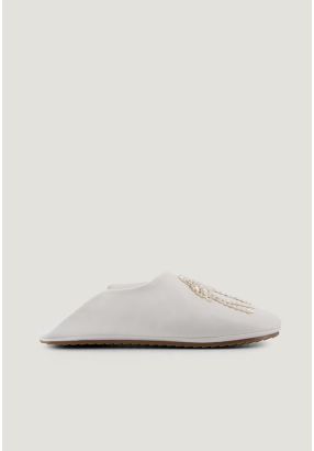 Camel Embellished Flat Mules