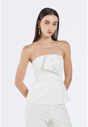 Double Breasted Strapless Top