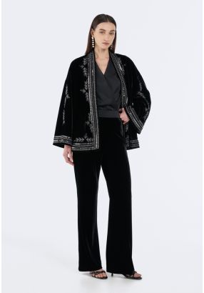 High Waist Velvet Trousers