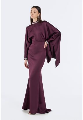 Satin Train Maxi Skirt 