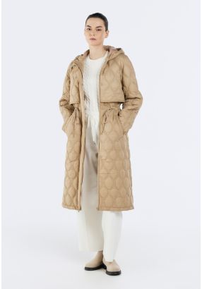 Quilted Drawstring Waist Coat