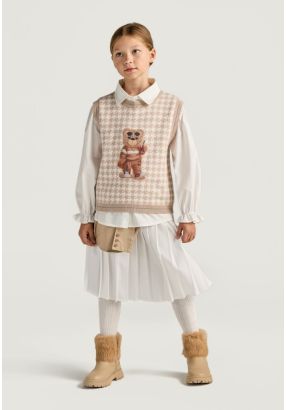 Tie Waist Pleated Skirt