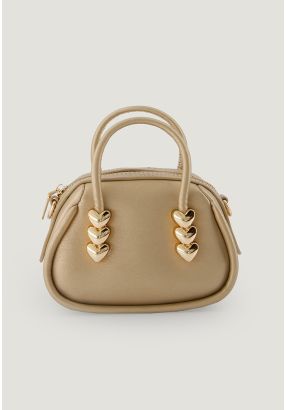 Golden Heart Details Mini Bag