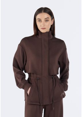 Solid Drawstring-Waist Jacket