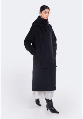 Wool Overcoat With Detachable Scarf
