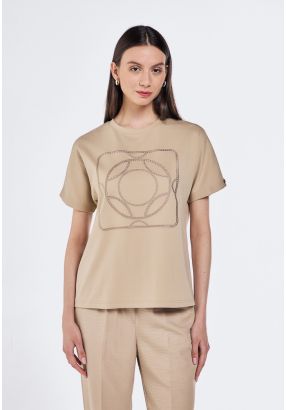 Chain-Embroidered T- Shirt