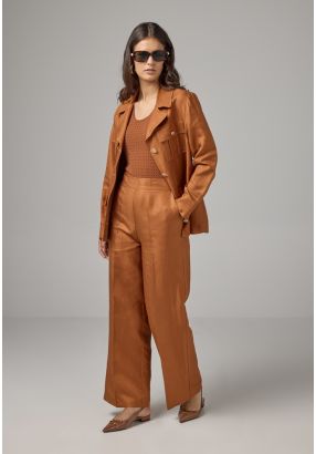 Solid Wide Leg Trousers