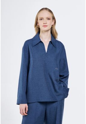 Solid Collared Blouse