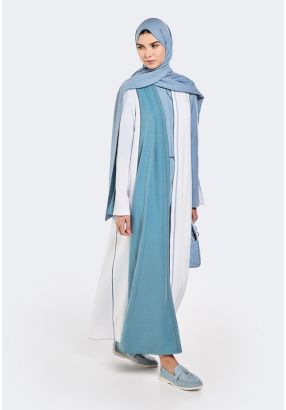 Stitch Embellished Abaya With Hijab (2 PCS)