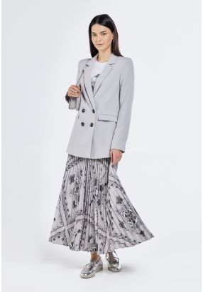 Chain Print Pleated Skirt