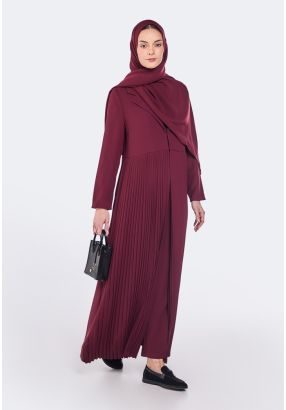 Pleated Abaya With Hijab (2 PCS)