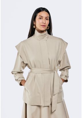 Trench Coat With Detachable Sleeve