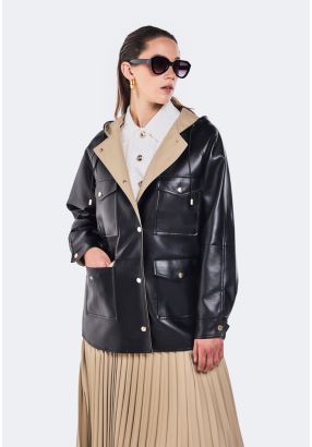 Multipockets PU Leather Jacket 