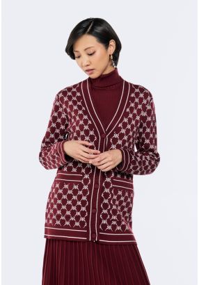 Contrast Monogram Cardigan