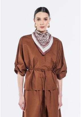 Belted Kimono Sleeve Blouse