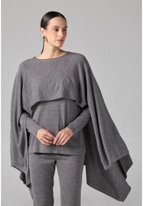 Solid Overlay Knitted Blouse