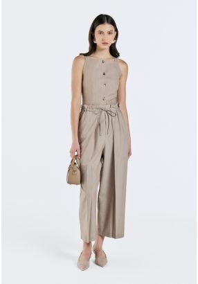 Drawstring High-Waist Trousers