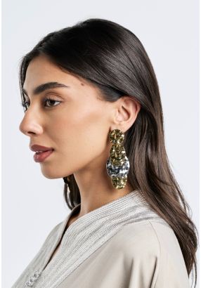 Two Tone Metallic Earrings