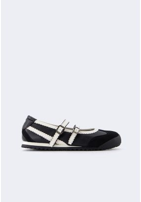 Contrast Suede Flats