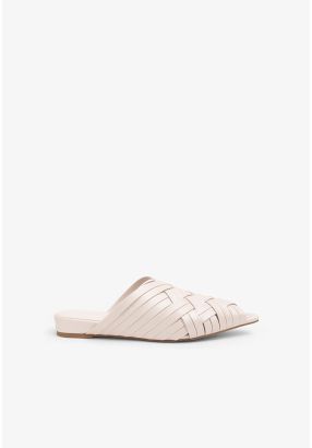 Intricate Peep Toe Flat Mules