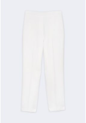 Solid Elasticated Waist Trousers