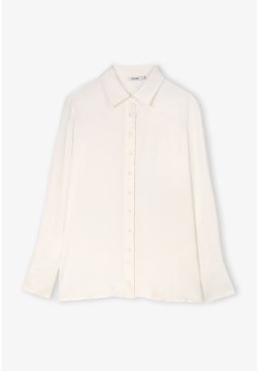 Solid Button Up Shirt with Long Sleeves