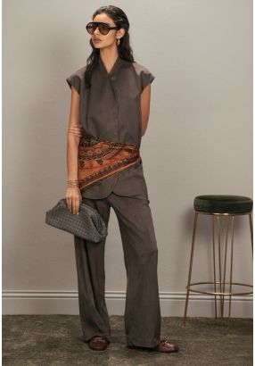 High Waist Suede Trousers