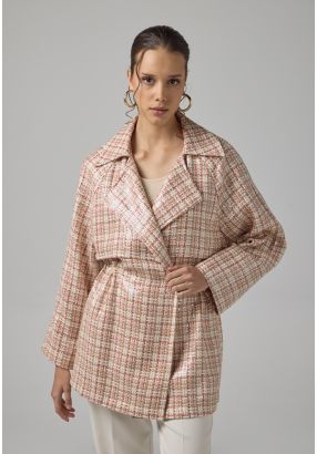 Long Sleeve Tweed Sequin Jacket