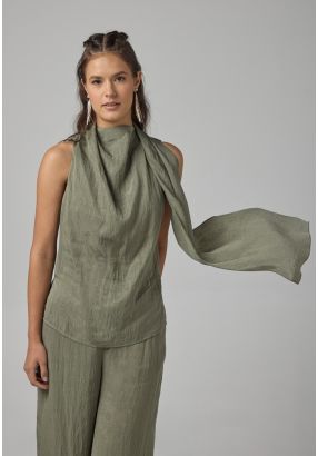 Crinkled Sleeveless Top