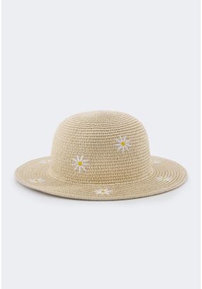 Floral Embroidered Hat 