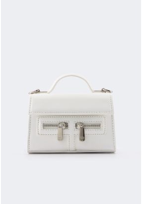 Zipper Embellished Handbag