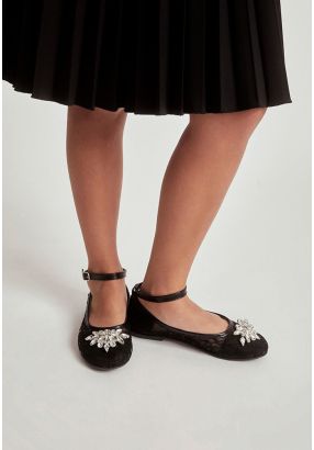 Crystal Embellished Mesh Ballerina