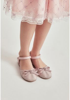 Strass Embellished Bow Ballerina