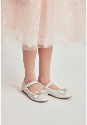 Strass Embellished Bow Ballerina
