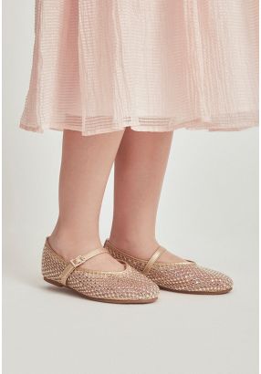 Strass Embellished Mesh Ballerina
