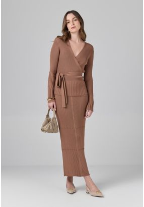 Basic Pleated Knitted Skirt