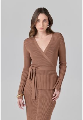 Knitted Ribbed Cardigan