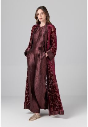 Wide Leg Textured Trousers