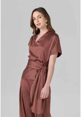 V-Neck Wrap Blouse