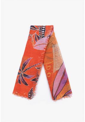 Printed Square Fringe Scarf