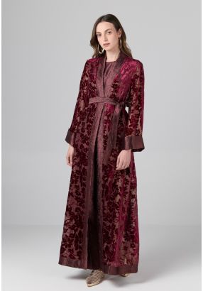 Velvet Burnout Floral Abaya- Ramadan Style